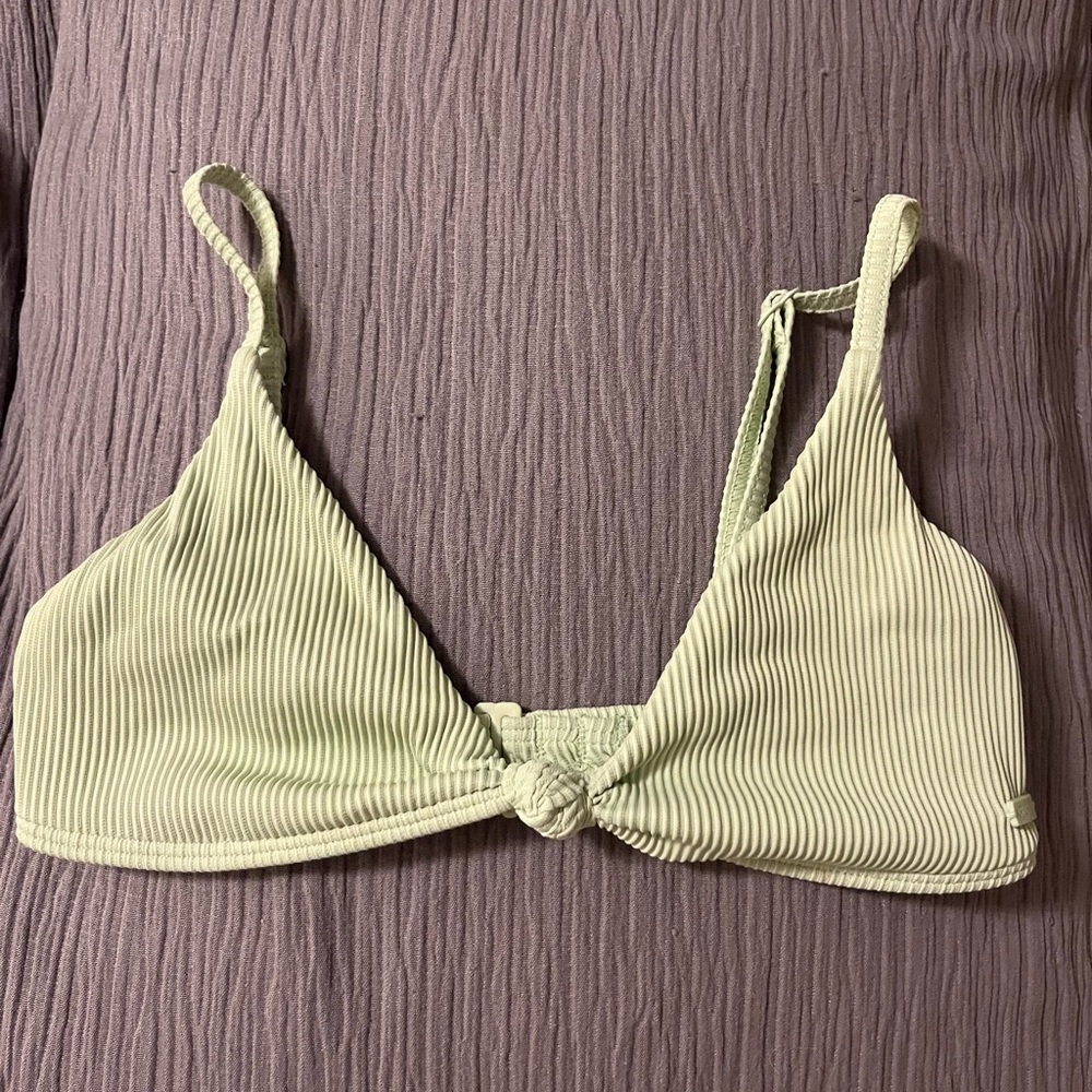 Roxy Mint Ribbed Bikini Top